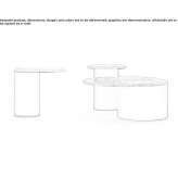 set of round coffee tables with a leather base and a marble top Taura
