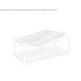 Rectangular coffee table made of steel and wood Tating