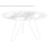 Round oak coffee table with steel structure Soini