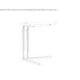 Side table in steel and wood, height adjustable Loyat