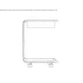 Steel and wood side table on wheels Contla