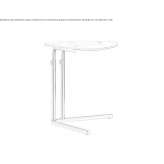 Side table in glass and steel, adjustable in height Ilava
