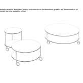 Round coffee table on wheels Qrendi