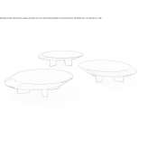 Low round coffee table made of MDF Skien