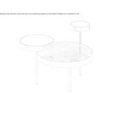 Round metal coffee table with Vetrite top Irrsdorf
