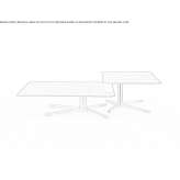 Wooden coffee table with 4-star base Agassiz
