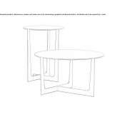 Round coffee table in tanned leather Burlats