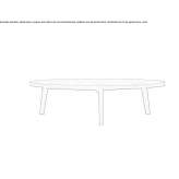 A low, round, wooden coffee table Propata
