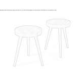 Round coffee table made of solid wood Ourique