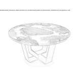 Low round coffee table with a wood and resin top Millery