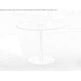 Round coffee table made of nickel and glass Vecoux