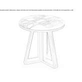 Round coffee table made of marble and Calacatta wood Svitavy