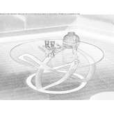 Round crystal coffee table for the living room Acos