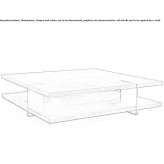 Low coffee table in wooden veneer with integrated magazine rack Dinton