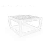 Square coffee table made of solid wood with a marble top Dalekoye