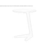 Round walnut side table Cepan