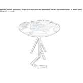 Kauri round side table in solid wood and resin Millery