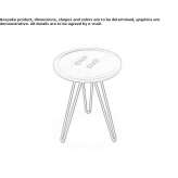 Round coffee table with solid wood top and iron base Orgeres