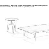 Low, round, oak coffee table Gubin