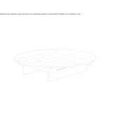 Low round coffee table made of wood and glass Napradea