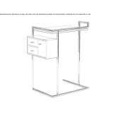 Side table in steel and wood Adorjan