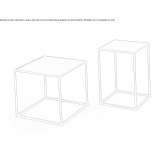 Square coffee table made of glass and steel Hemsby