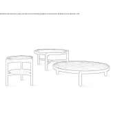 Low round coffee table made of solid wood Contwig