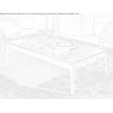 Rectangular walnut coffee table with marble top Acos