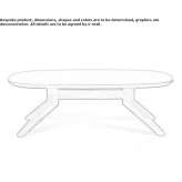 Oval walnut coffee table Cepan