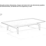 Low rectangular coffee table made of MDF Gubin