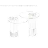 Side table made of tempered glass and brass Orizona