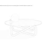 Round coffee table made of glass and steel Pueyo