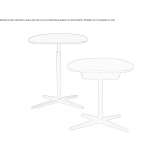 Aluminum and wood coffee table with 4-star base Kwilcz