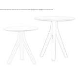 Round wooden high side table Baone