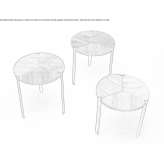 Low, modular, stackable wooden coffee table Mauriac