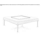 Square fabric coffee table with tray Buscoldo