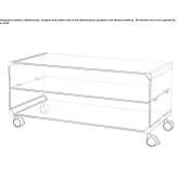 Tall side table made of tempered glass on wheels Motzing