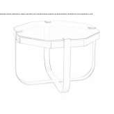 Octagonal coffee table in glass and iron Aussonne