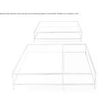 Low coffee table made of glass and stainless steel Carassai