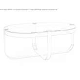 Oval glass and iron coffee table Aussonne