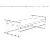 Coffee table made of steel and wood, height adjustable Baccarat