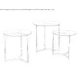 Low round coffee table made of glass and stainless steel Diria