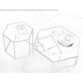 Nero Marquina hexagonal marble coffee table Gemunde