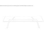 Rectangular coffee table made of glass and aluminum Pastos