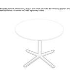 Solid Surface Low Round Coffee Table with 4 Star Base Cabreuva