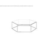 Hexagonal coffee table in crystal and steel Gemunde