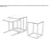 Modular square coffee table made of mirror glass Darica