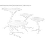 Round, birch coffee table Jabugo