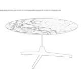 Round marble coffee table with 3 star base Canesti