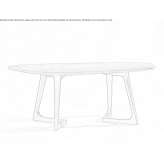 Low oval wooden coffee table Purgen